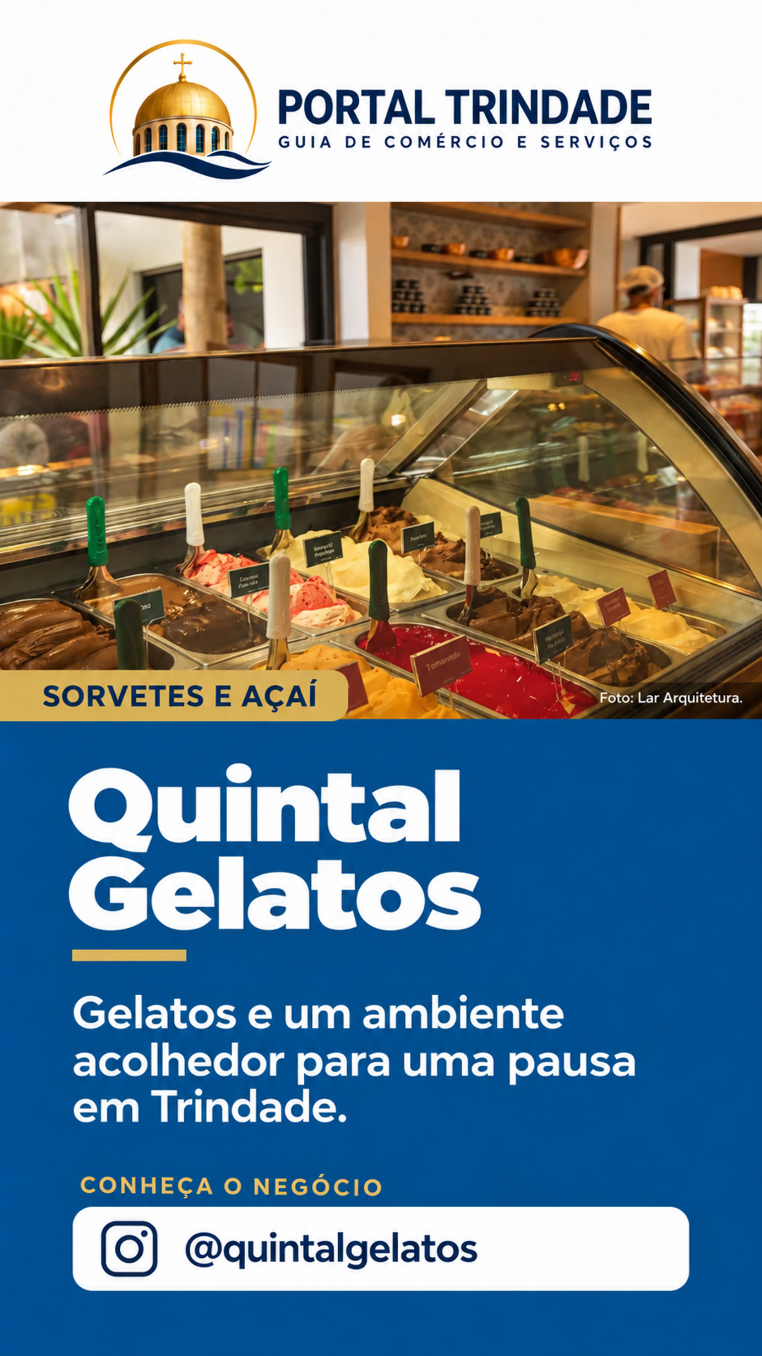 Ficha do Portal Trindade: Quintal Gelatos